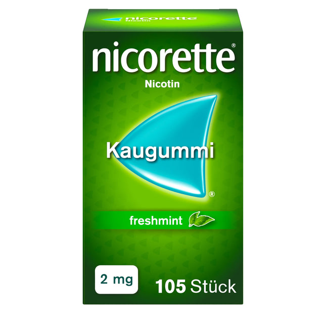 NICORETTE košļājamā gumija 2mg Freshmint – nikotīna košļājamā gumija smēķēšanas atmešanai – piparmētru garša – 2mg nikotīna – smēķēšanas atmešanai – 105 gab.