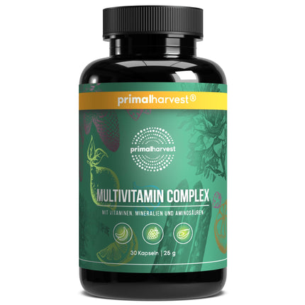 Primal Harvest® multivitamīnu tabletes (30 porcijas) - augsta deva - kapsulas ar svarīgākajiem vitamīniem - A, C, D, K vitamīni un minerālvielas, piemēram, biotīns, cinks, folskābe - vitamīnu tabletes