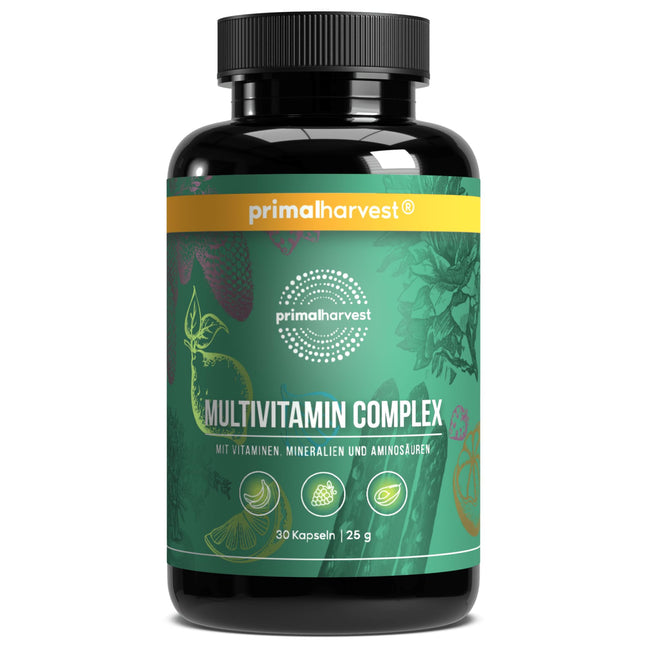 Primal Harvest® multivitamīnu tabletes (30 porcijas) - augsta deva - kapsulas ar svarīgākajiem vitamīniem - A, C, D, K vitamīni un minerālvielas, piemēram, biotīns, cinks, folskābe - vitamīnu tabletes
