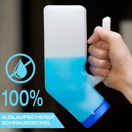 Vīriešu pisuāru pudeles ar tumsā spīdošu vāku (1 iepakojums) - 1000 ml vīriešu nakts pudele, kas izgatavota no biezas plastmasas ar skrūvējamu vāku - Necaurlaidīga pisuāra kamera - Pārnēsājamas pisuāru pudeles vīriešiem