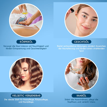 Kanzy E vitamīna eļļas organiskie pilieni kosmētikai 60 ml 100% dabīgs d-alfa-tokoferols, pretgrumbu, pretnovecošanās līdzeklis, tīra E vitamīna eļļa pret visu veidu grumbām, sejai, nagiem un matiem
