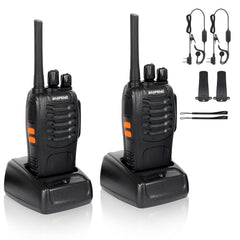 Rācija ar 16 kanāliem, CTCSS/DCS FM, 1500 mAh akumulatoru, maks. Sarunu diapazons 5 km, profesionāls radio ar brīvroku funkciju