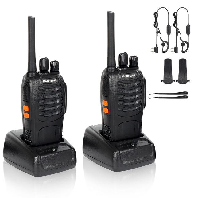 Rācija ar 16 kanāliem, CTCSS/DCS FM, 1500 mAh akumulatoru, maks. Sarunu diapazons 5 km, profesionāls radio ar brīvroku funkciju