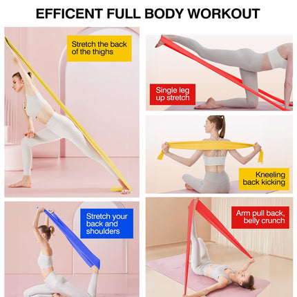 3 1,5 m/2 m garu fitnesa joslu komplekts, pretestības lentes ar 3 stipruma līmeņiem, 100 % dabīgas lateksa pretestības lentes CrossFit, muskuļu veidošanai, jogai, Pilates vingrinājumiem vīriešiem un sievietēm.