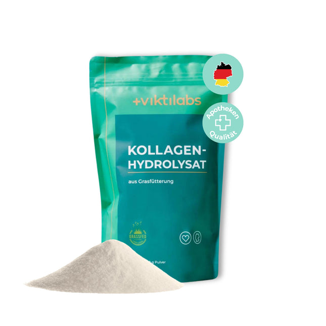 Viktilabs© - 100% tīrs no zālē barotām govīm iegūts kolagēna hidrolizāts | Kolagēna pulveris ar 18 aminoskābēm | 1., 2. un 3. tipa kolagēns | Bez kofeīna | Kolagēna pulveris laboratoriski pārbaudīts | Kolagēna pulveris 500g