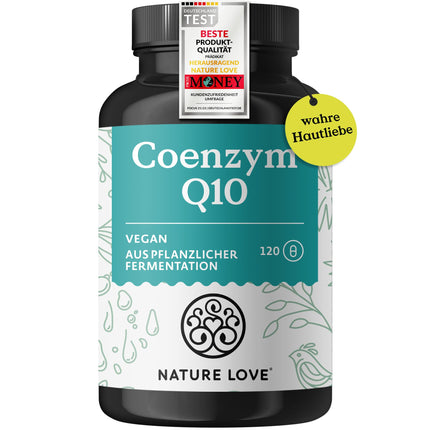 NATURE LOVE® koenzīms Q10 augstā devā - 200 mg kapsulā - 120 vegānas kapsulas 4 mēnešu piegādē - No augu fermentācijas - Augsta deva un ražots Vācijā