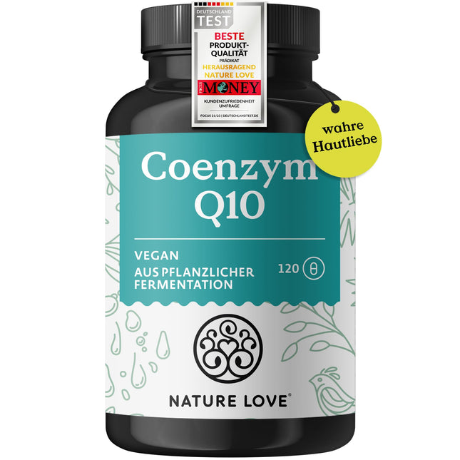 NATURE LOVE® koenzīms Q10 augstā devā - 200 mg kapsulā - 120 vegānas kapsulas 4 mēnešu piegādē - No augu fermentācijas - Augsta deva un ražots Vācijā