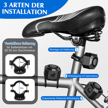 Velosipēda signalizācijas sistēma, 2 pāri velosipēdu signalizācijas sistēmu ar tālvadības pulti, USB uzlādējama velosipēda signalizācija, ar kustības sensoru, ūdensizturīga, motorolleram MTB Ebike E motorolleram