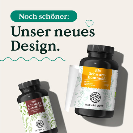 NATURE LOVE® Organiskā melnā ķimenes eļļa - 240 vegānas kapsulas - augsta deva: 1000 mg Ēģiptes melnā ķimenes eļļas vienā dienas devā - no kuriem 50% linolskābes - auksti spiesta, dabiski ražota un laboratorijā pārbaudīta