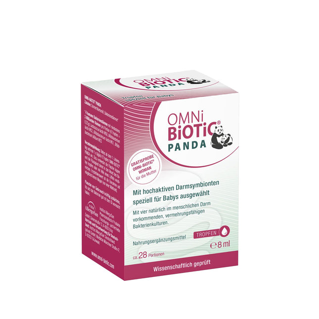 OMNi BiOTiC PANDA pilieni | 28 porcijas | 4 baktēriju celmi | 3 miljardi baktēriju vienā dienas devā | Bez glutēna | Bez laktozes | Ikdienas lietošanai | Īpaši izstrādāts mazuļiem | 8 ml
