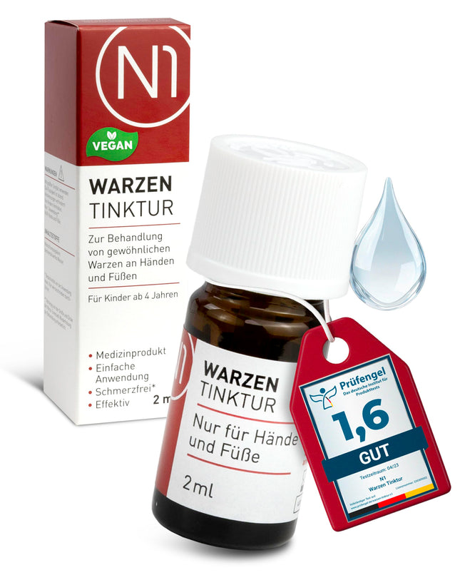 N1 kārpu tinktūra 2 ml - efektīvs kārpu noņemšanas līdzeklis [medicīniska ierīce] - viegli lietojams un nesāpīgs - tikai reizi nedēļā - ideāls līdzeklis pret kārpām, varžacīm un parastajām kārpām