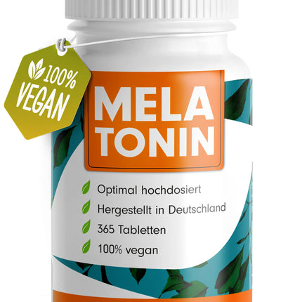 Melatonīna 365 tabletes (24 mēneši) - 0,5 mg bioaktīvā melatonīna dienā (1/2 tabletes) - Optimāli augsta deva - Laboratorijā pārbaudīts - Bez nevēlamām piedevām - Ražots Vācijā - 100% vegāns