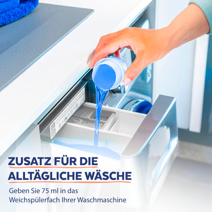 Sagrotan veļas higiēnas skalošanas līdzekļa Heavenly Fresh uzpildes – dezinfekcijas skalošanas līdzeklis higiēniski tīrai un svaigai veļai – 5 x 1,2 l tīrīšanas līdzekļi praktiskā izdevīgā iepakojumā