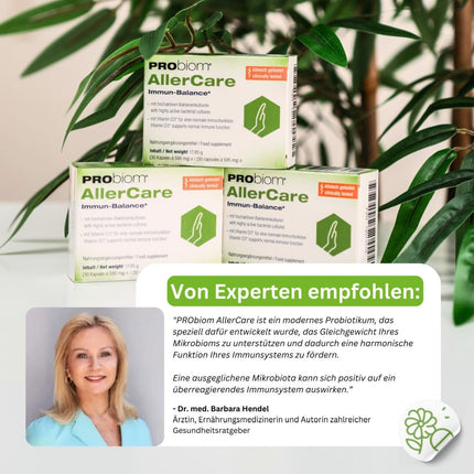 PRObiom® AllerCare [PROBIOTIKAS ALERĢIJAS PROFILAKSEI] – Klīniski pārbaudītas baktēriju kultūras un D3 vitamīns – Atbalsts spēcīgai imūnsistēmai – bērniem un pieaugušajiem – 30 kapsulas (1 mēnesis)