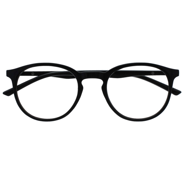 OPULIZE Met brilles Zilās gaismas filtrs Plāns apaļš rāmis Atsperes eņģes Uzlabo miegu Datorbrilles Spēlēm Pretatspīduma Melnas Vīriešiem Sievietēm B60-1 +0.00
