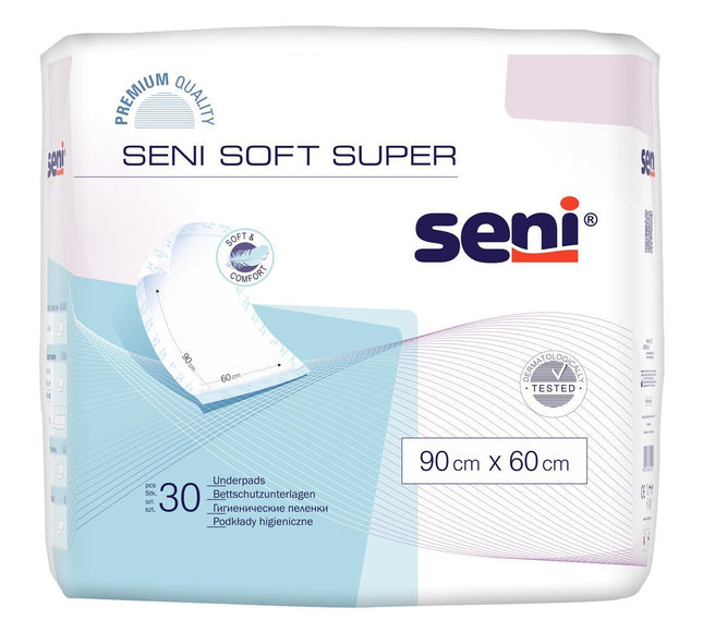 Seni Soft Super Pack 30 medicīniskie ieliktņi 90 cm x 60 cm – 2 gabali