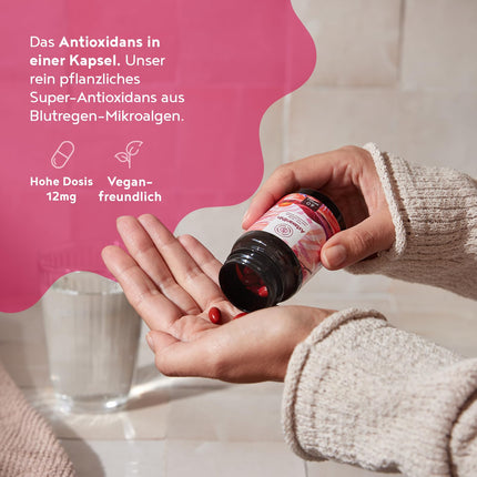Astaksantīns 12 mg augsta deva - 60 Depot mīkstās kapsulas - Haematococcus Pluvialis - vegāns astaksantīns ar augstu biopieejamību - Alpha Foods
