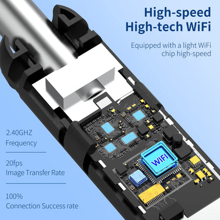 Ausu sēra noņemšanas otoskops, VITCOCO WiFi ausu tīrīšanas kamera 5MP HD ausu kamera IP67 ūdensnecaurlaidīgs otoskops 3,5 mm objektīva ausu endoskops ar 6 gaismas diodēm iPhone, iPad un Android viedtālruņiem (melns)