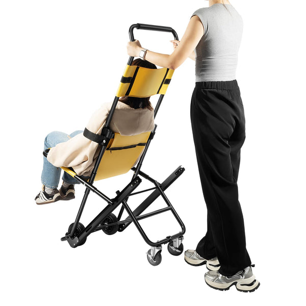 Kāpņu krēsls, salokāms, pārnēsājams, kāpņu pacēlāja instruments, manuāls pacelšanas krēsls, evakuācijas krēsls, medicīnisks, kāpņu pacēlājs ar drošības jostām