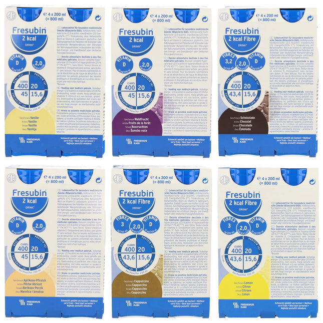 Fresenius Kabi Vācija Fresubin 2 Kcal jaukts iepakojums daļēji ar šķiedrvielām 6x4x200ml
