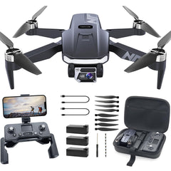 NAFYRE N11 PRO GPS drons ar kameru pieaugušajiem 4K UHD, 90 minūšu ilgs lidojuma laiks, liels vadības attālums, automātiska atgriešanās, automātiska sekošana, bezkontaktu motors, 5G FPV RC kvadrokopters iesācējiem