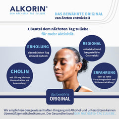 ALKORIN – pārbaudīts oriģināls | 10 pieteikumi | Nākamās dienas labad | Atbalsta aknu darbību ar holīnu | Bāzes pulveris | svarīgi elektrolīti, minerālvielas un vitamīni