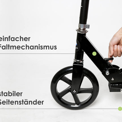 Alu-Scooter Onyx City-Scooter salokāms, regulējams augstums, lieli XL riteņi 200 mm