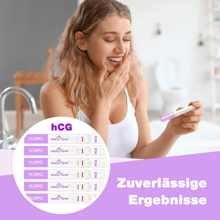 Easy@Home 5 x grūtniecības testi agrīnai grūtniecības pārbaudei: īpaši jutīgs grūtniecības tests 10 mSV/ml - uzticams agrīnas grūtniecības tests ar augstu precizitāti - 5 HCG testi