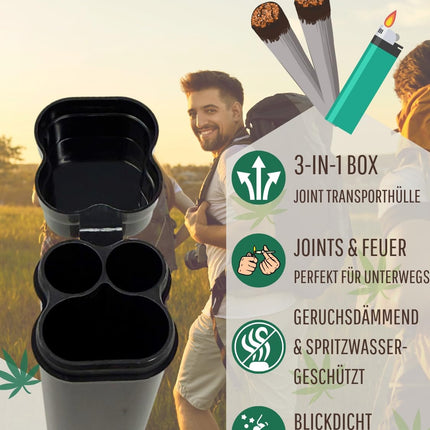 EKNA 3-in-1 savienojuma maciņš smaku izolēšanai - savienojuma maciņš - uguns un savienojumu uzglabāšanai - pārnēsāšanas maciņš savienojums - transporta konteiners ūdensizturīgs un diskrēts - ideāli piemērots ceļojumiem un aktivitātēm brīvā dabā