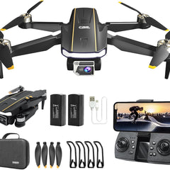 Izturīgs bezkontaktu motora drons ar kameru iesācējiem, CHUBORY A68 WiFi FPV kvadrokopters ar 2K HD kameru, automātiska lidošana, 3D pagriezieni, bezgalvas režīms, trajektorijas lidojums, 2 baterijas