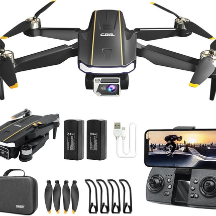 Izturīgs bezkontaktu motora drons ar kameru iesācējiem, CHUBORY A68 WiFi FPV kvadrokopters ar 2K HD kameru, automātiska lidošana, 3D pagriezieni, bezgalvas režīms, trajektorijas lidojums, 2 baterijas