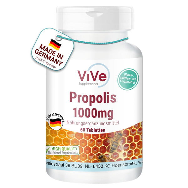 Propoliss 1000 mg - 60 tabletes - Augsta deva | Kvalitāte no Vācijas, ko nodrošina ViVe Supplements