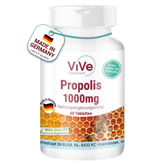 Propoliss 1000 mg - 60 tabletes - Augsta deva | Kvalitāte no Vācijas, ko nodrošina ViVe Supplements