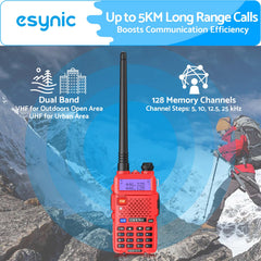 eSynic Professional uzlādējams UV5R rācijas 128 kanālu rācija