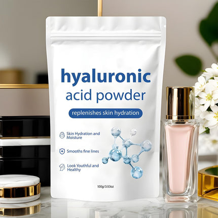 Hialuronskābes pulveris | 100 g tīra hialuronskābes pulvera | Dziļi mitrinoši hialuronskābes serumi sejas maskām | Ūdenī šķīstošs hialuronskābes pulverveida ādas kopšanas līdzeklis visiem ādas tipiem
