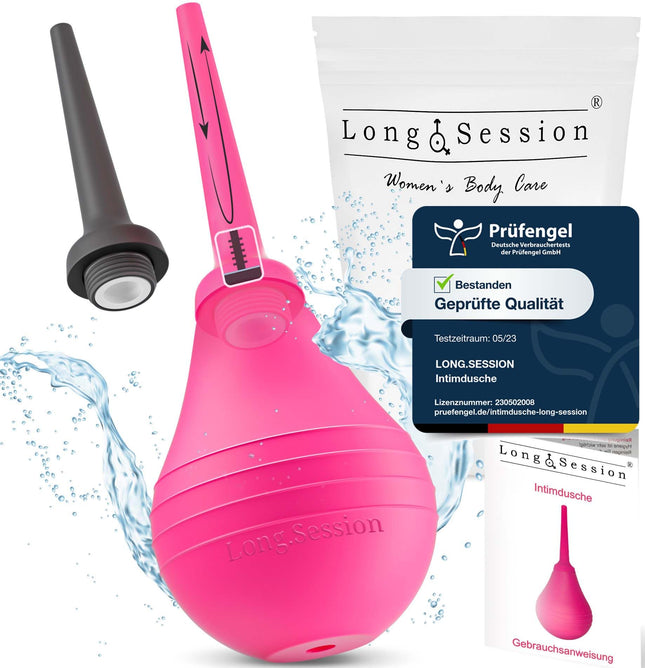 Long.Session® klizma resnās zarnas attīrīšanai (240ml) ĪPAŠA CENA, Ar pretrefluksa funkciju, Anālā duša sievietēm, Duša dibenam, Klizmas resnās zarnas attīrīšanai, Intīmā duša