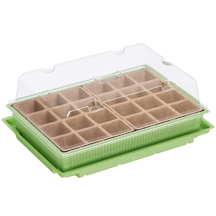 WELLGRO mini siltumnīca 24 augiem - apm. 27x19x10 cm (GxPxA) uz vienu iekštelpu siltumnīcu, zaļa/caurspīdīga, plastmasa/celuloze - daudzumu var izvēlēties, daudzums: 2 gab.