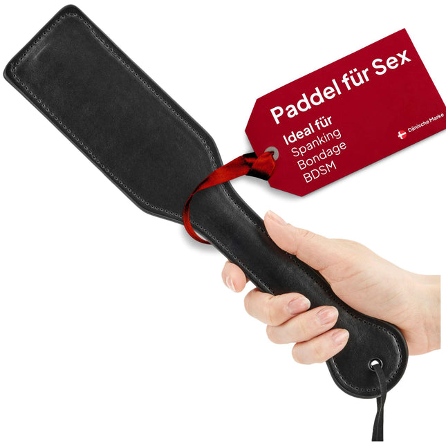 Obaie BDSM airēšanas rotaļlieta seksam - BDSM pēršanas rotaļlieta no mākslīgās ādas, izgatavota no Sinful - 32 cm seksa rotaļlieta, pēršanas rotaļlieta BDSM pāriem, sievietēm un vīriešiem - melna airēšanas rotaļlieta SM - airēšanas rotaļlieta SM