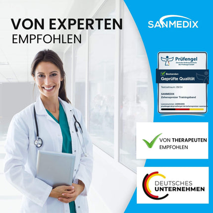 Sanmedix Hallux valgus pirkstu izplešanas treniņu lente pirkstam - korekcijas komplekts sievietēm un vīriešiem bunionu sāpju mazināšanai