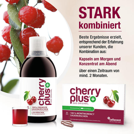 ASV Montmorency skābo ķiršu koncentrāts – ļoti koncentrēts – 1450 Montmorency skābie ķirši pudelē (500 ml) – Cherry PLUS