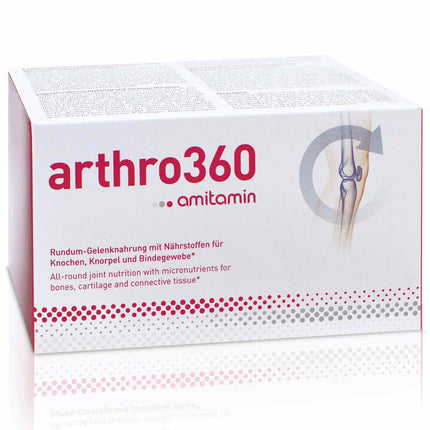 Amitamīns arthro360, 120 lielas devas kapsulas, aptiekas kvalitāte, 15 barības vielas locītavām un kauliem ar glikozamīnu, hondroitīnu, MSM, individuāli higiēniski iepakotas