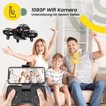 Holy Stone HS420 mini drons ar HD 1080P regulējamu kameru, 2 vadības režīmiem, avārijas apstādināšanu, orbītu, 360° pagriezienu, bezgalvas režīmu, 2 ātrumiem, dāvana iesācējiem bērniem, co