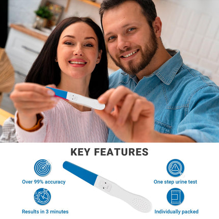 EUROPAPA® grūtniecības 1/2/3/4-PACK, agrīna grūtniecības tests, precizitāte virs 99%, jutība 25 mlU/ml, ātra noteikšana 5 minūtēs, hCG pašpārbaude