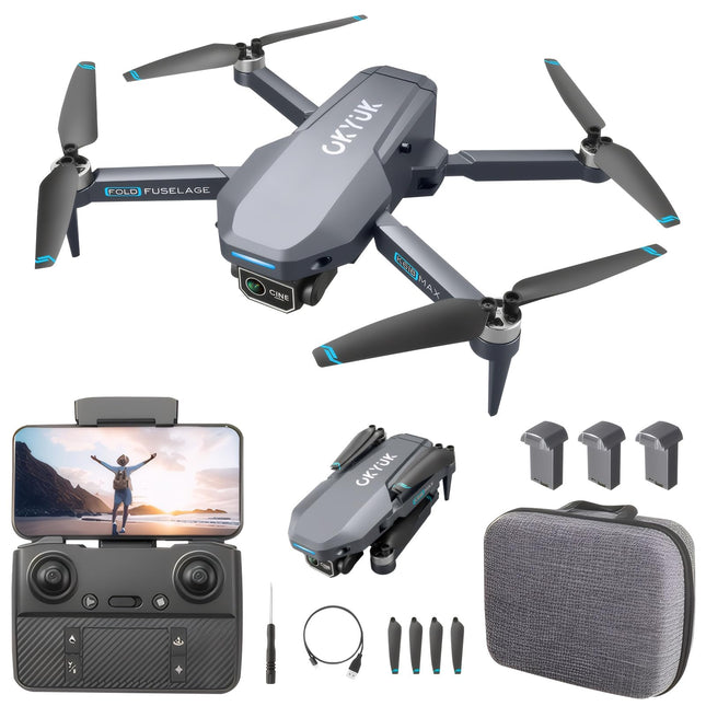 OKYUK K618 MAX drons ar 4K kameru, 270° šķēršļu novēršanas drons, kvadrokopters ar FPV WiFi pārraidi, regulējamu objektīvu, 3D pagriezienu, augstuma noturēšanu, rotaļlietas un dāvanas zēniem un meitenēm iesācējiem