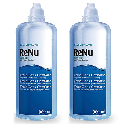 Bausch + Lomb ReNu MultiPlus kombinētais šķīdums ar olbaltumvielu noņēmēju - kontaktlēcu tīrīšanas līdzeklis, uzglabāšanas šķīdums, mīkstās lēcas, dubultpaka 2 x 360 ml