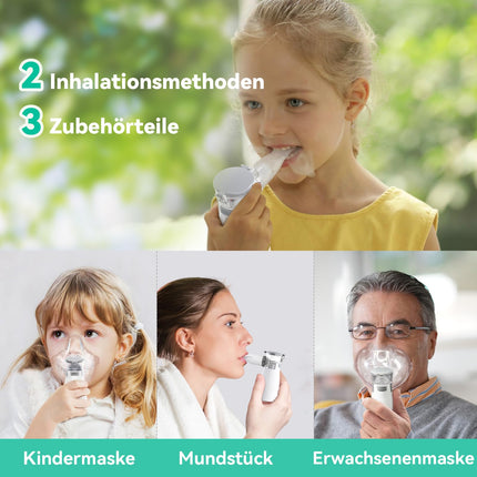 Inhalators, JOSSIS inhalators bērniem un pieaugušajiem, daļiņu izmērs 1–5 µm, regulējama aerosola migla, USB C uzlādējams inhalators