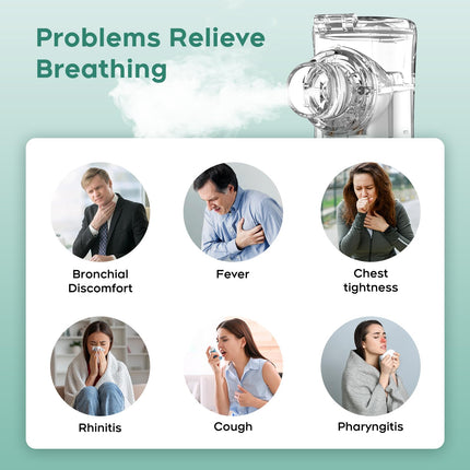 Inhalatori pieaugušajiem/bērniem, Berrlly pārnēsājamais inhalators, sāls šķīdums inhalācijām, inhalācijas šķīdums, piemērots saaukstēšanās un elpošanas problēmu gadījumā, elektrisks, kluss, ar iemutni un masku