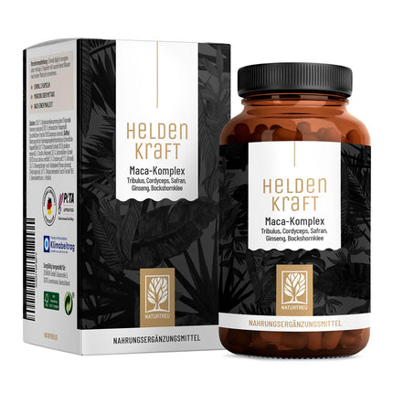 Maca kapsulas ar augstu devu - Maca ekstrakts ar Tribulus terrestris, Cordyceps, grieķu sierāboliņu, cinku, žeņšeņu, safrānu, selēnu - 90 kapsulas
