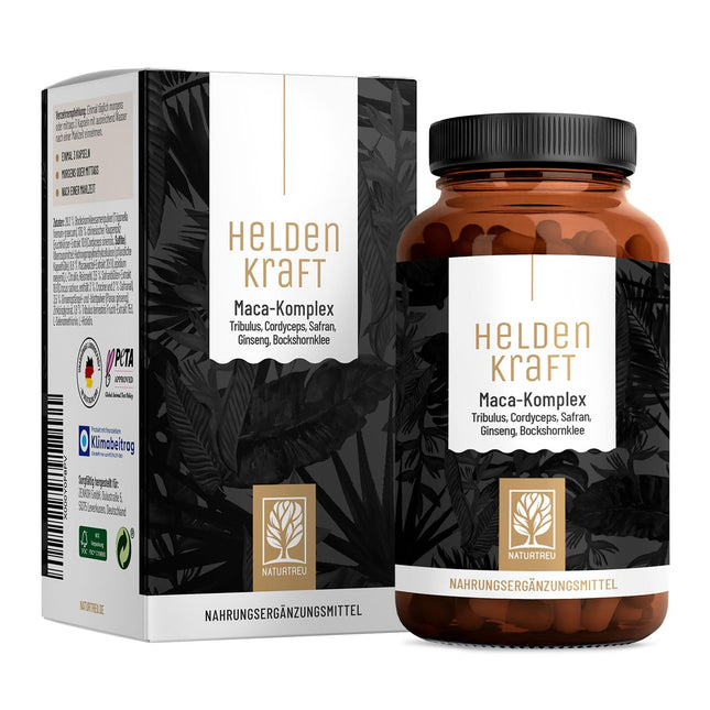 Maca kapsulas ar augstu devu - Maca ekstrakts ar Tribulus terrestris, Cordyceps, grieķu sierāboliņu, cinku, žeņšeņu, safrānu, selēnu - 90 kapsulas