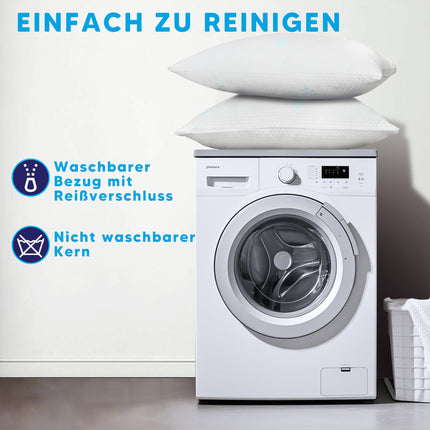 CloudÉtoile Memory Foam spilvens - augstumā regulējams ortopēdisks spilvens ar sasmalcinātām Memory Foam ergonomiskām kakla spilvena detaļām, spilvens gulēšanai uz sāniem 50x30cm